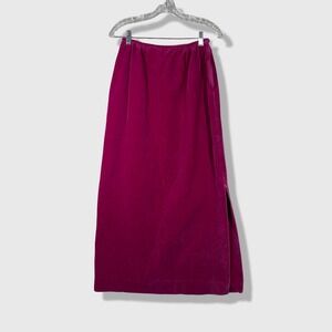 Velvet Maxi Skirt Women 26 Waist Magenta Pink Vintage Goth Glam Elegant